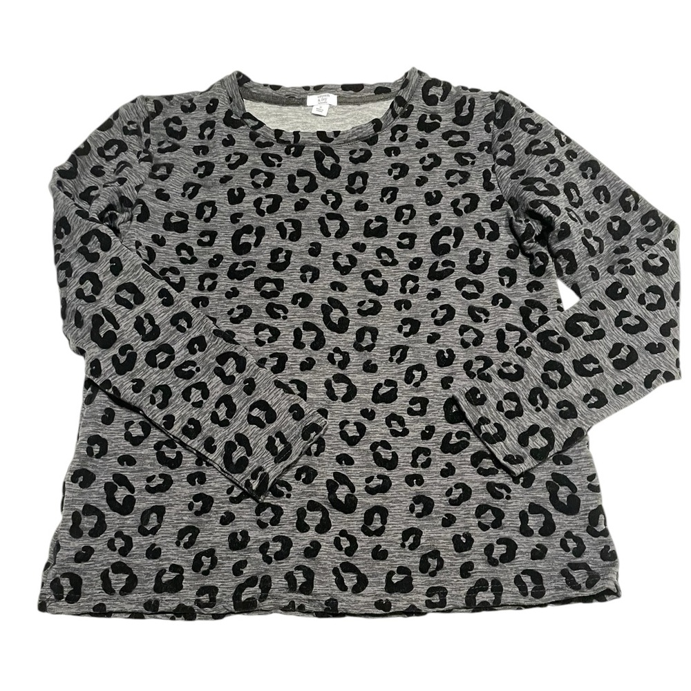 Crown & Ivy Women’s Small‎ Leopard Print Crew Neck Long Sleeve Top